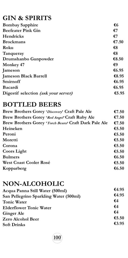 Gins Spritis and Beers