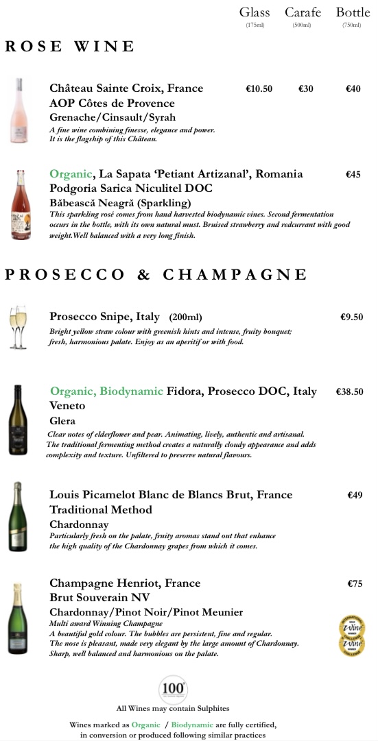 Wine list